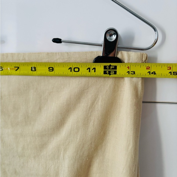 ZARA WOMEN SIZE XS LINEN BLEND MIDI DRESS STRAPLESS IVORY WITH POCKETS - Picture 7 of 11